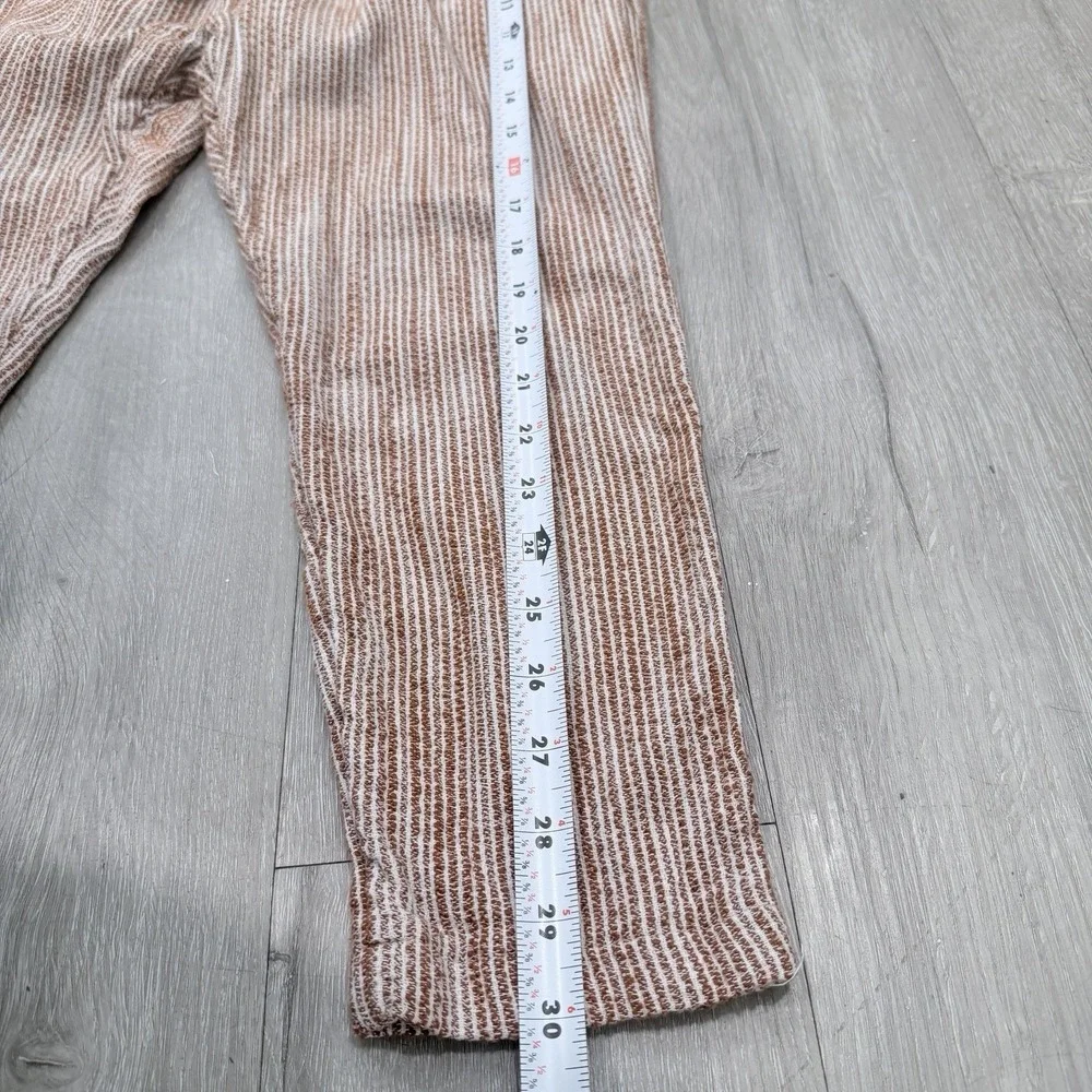 Free People Cotton Paperbag Jogger Pants Brown Cream Stripe XS